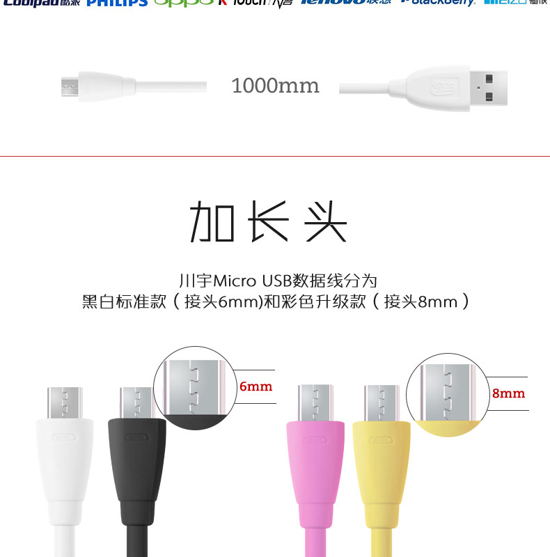 川宇Micro USB數據線 經典安卓充電之選，叁陸伍數碼蘇寧有售